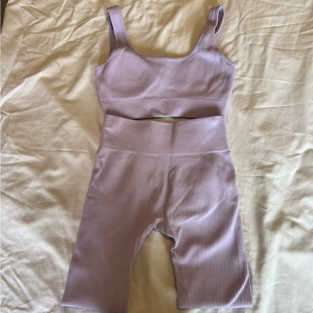 Lavender Ribbed Two-Piece Set - Picture 2 of 4